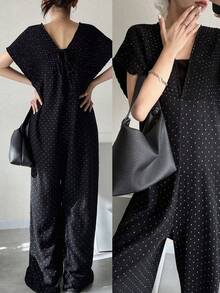 FRIFUL Women's Solid Color Loose Casual Sleeveless Jumpsuit, Versatile For Spring And Summer Jumpsuits For Women Lounge Sets For Women - Black - View 4