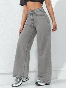 ICON Simple And Simple Women's Jeans For Everyday Wear - 深藍色 2 - 查看 8