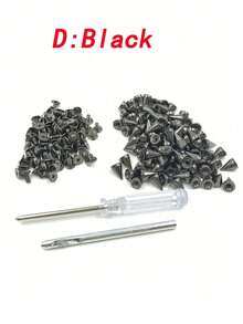 SHEIN Pack Of 100 Punk Rivets Screwdriver Punching Tool,7 X 10 Mm, Rustproof Decorative Rivets, Clothing Screw Rivets, DIY Rivets, Screw-On Rivets, Metal Gothic Spikes, Decorative Rivets, Pointed Rivets For Bags, Clothes, Shoes - Multicolor - View 15