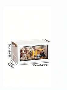 1 个 38 厘米/14.96 英寸宽的塑料储物柜，小型折叠储物盒，厨房餐厅储物柜，厨房置物架，家用客厅玩具柜置物架，缝隙收纳柜，厨房缝隙储物柜，圣诞礼物，储物盒，床底储物 - 透明茶 - 查看 2