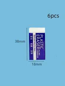 6pcs White Erasers For Drawing, Office, School, Clean And Soft, Easy To Wipe, School Supplies Back To School - White - View 10