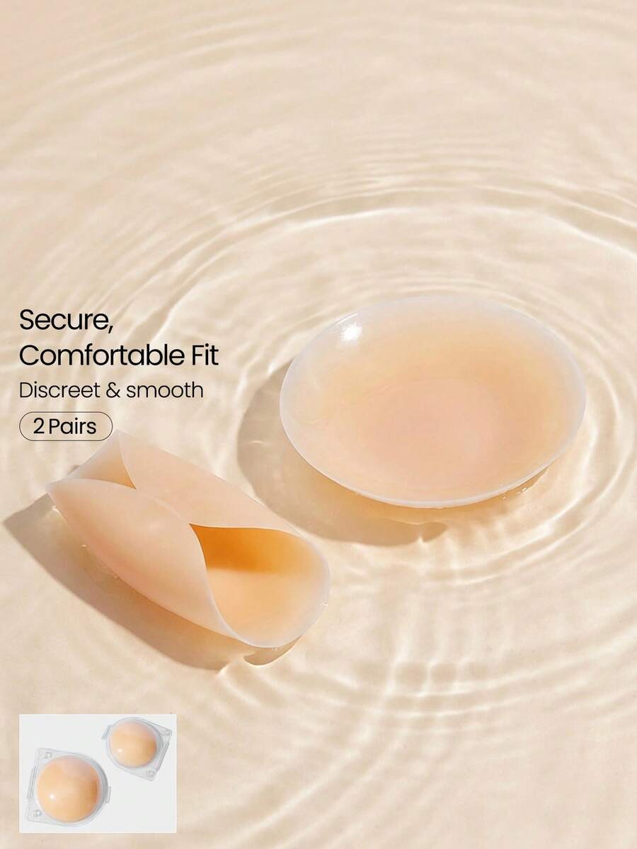 GLOWMODE 1 Pack Silicone Thin Seamless Non-Adhesive Reusable Nipple Covers Pasties Daily Casual Wear - Light Beige - View 1