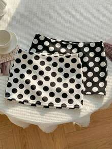 SHEIN EZwear 两件套黑白波点迷你裙，百搭甜美，适合夏季嘉年华、音乐节、派对季、毕业季、返校季、海滩度假等场合。 - 彩色 - 查看 2