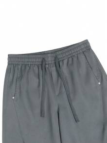 Manfinity CasualCool Men's Casual Versatile Solid Color Pants - Dark Grey - View 5