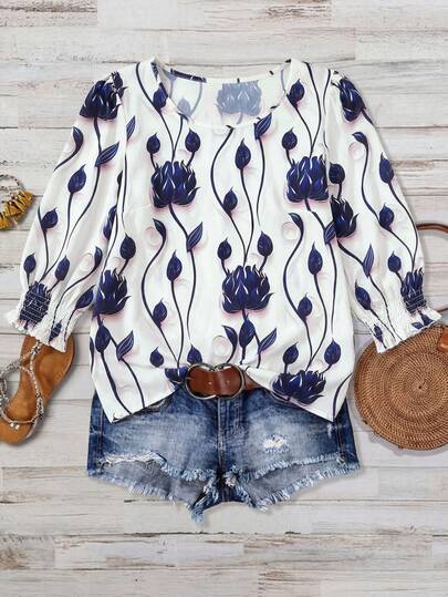 Linhara Plus Size Women Elegant Satin Draped Neck Blouse, Spring/Summer