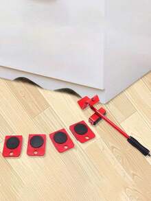 2/5pcs Heavy Duty Furniture Moving Tool Kit - Scratch-Resistant Floor Sliders For Wood/Tile/Carpet | Professional Sofa/Vanity/Refrigerator Moving System | Essential For Apartment Relocation, Dorm Setup & Home Renovation | Ergonomic Lever-Style Lifter, Ideal For Solo Movers, Elderly & Home Improvement - Multicolor - View 4