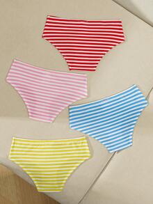 SpongeBob SquarePants | SHEIN 男童条纹卡通印花休闲日常内裤 - 彩色 - 查看 2