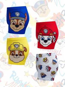 SHEIN | PAW Patrol 4 chiếc quần boxer cho bé trai, màu xám, xanh dương, đỏ, vàng với hình ảnh chú cún con dễ thương. - Nhiều màu - Xem 1
