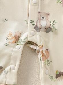 SHEIN New Born Baby Gift Set, Spring/Summer New Arrival Layette Set, Newborn Infant Romper Outfit New Born Clothes Set Newborn Clothes Set Baby Gifts - Khaki - View 3