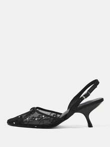 CUCCOO HITCHD Women's Pointed Toe Buckle Design Fashionable High Heels For Daily Wear - Black - View 2