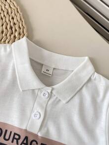 Playful Pals Bộ áo polo và quần short thường ngày in hình lá cây đồng quê mùa hè dành cho bé trai. - màu nâu - Xem 4