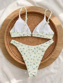 Swim Mod Cute Ditsy Floral Beach Casual Bikini Set - Multicolor - View 2