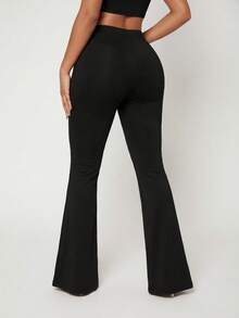 SHEIN SXY 大码女式喇叭裤 - 黑色 - 查看 2