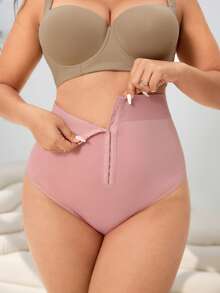 Solflare Bragas de talle alto de color rosa talla grande con hebilla - Rosa - Ver 3