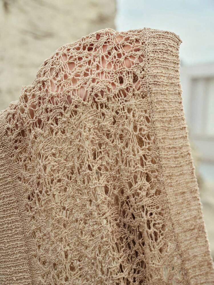 ONE-SHOULDER HOLLOW-OUT WOMEN KNIT SWEATER TOP, SPRING/SUMMER