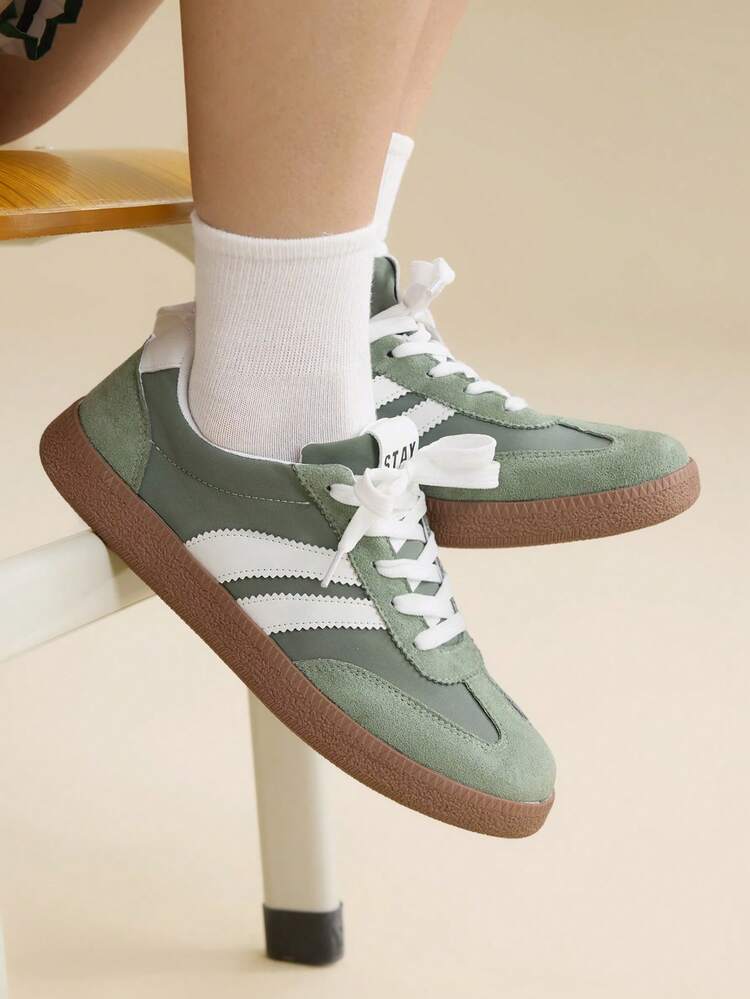 CUCCOO EASI Retro Contrasting Color German Training Shoes For Women, Light And Breathable Comfortable Shoes, Daily Versatile Casual Sports Shoes