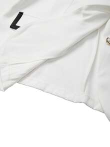 GlowEve CURVE Blazer de Manga Longa com Gola Padre para Mulheres Plus Size, Cor Sólida Versátil, Adequado para Uso Diário, Outono/Inverno, Emagrecedor, Conjunto Minimalista de Duas Peças - Multicolorido - Visão 3