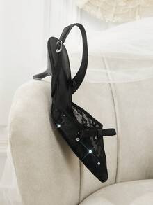 CUCCOO HITCHD Women's Pointed Toe Buckle Design Fashionable High Heels For Daily Wear - Black - View 6