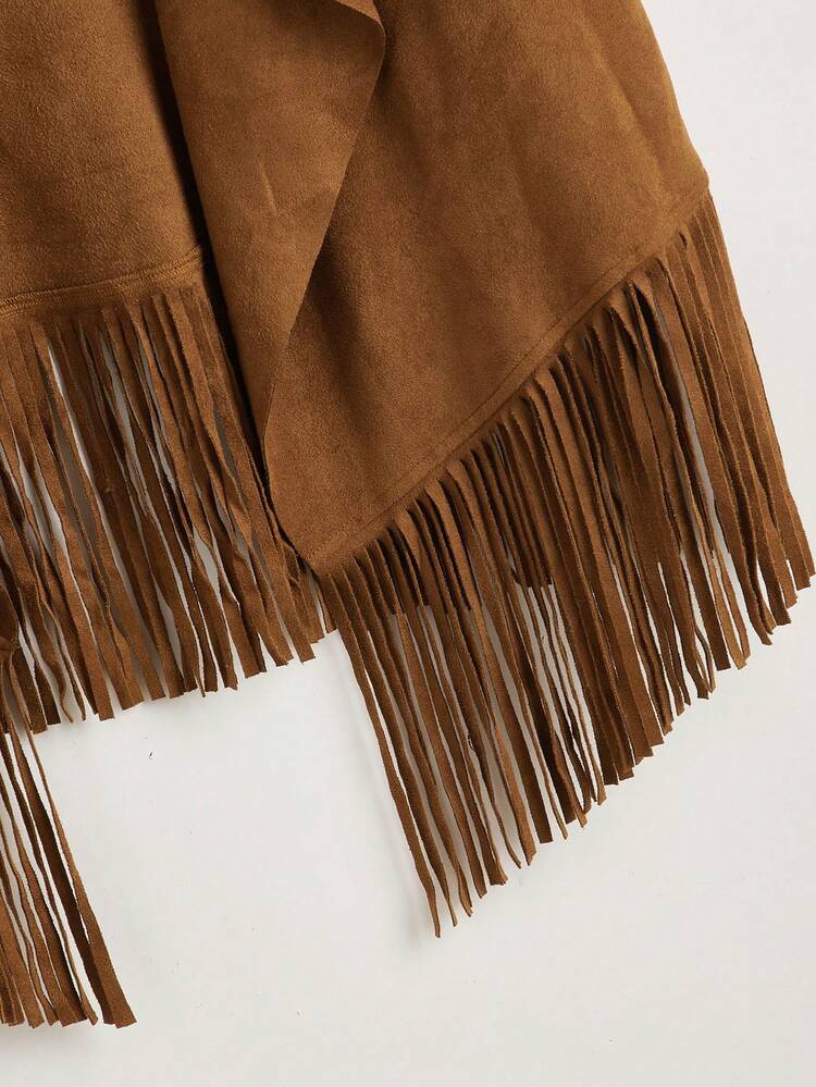 Women's Regular Cut Faux Suede Jacket With Paisley,  & Tassel Details, Seasonless,Fall Clothes Women,Western Woman Attire