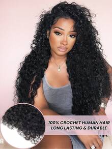 Boho Braids 波西米亚风辫子精灵卷发自然黑色钩针编织真人发接发羽毛线钩针编织无结预分离羽毛真人发18-24英寸50克 - SNatural - 查看 3