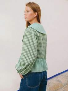 Nöista 长袖衬衫，融合了格子和条纹元素。非常适合春假穿搭、节日度假装扮以及春夏造型。 - 綠色 - 查看 2