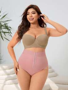 Solflare Bragas de talle alto de color rosa talla grande con hebilla - Rosa - Ver 6
