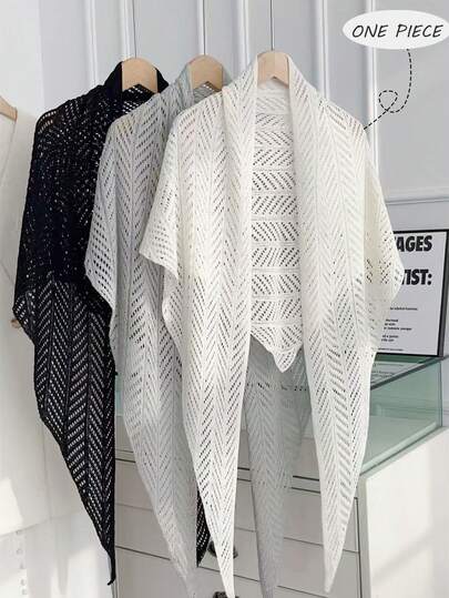 GlowEve Yeni Avrupa ve Amerikan Modası Karışık Renkli Zarif Çok Yönlü Örgü Şal Yaka Hırka Kazak