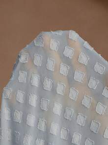 Aveloria Rosie 优雅女士法式奢华亮面提花镂空短袖收腰A字迷你连衣裙 - 藍色 - 查看 3