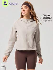 OutZeal Women Outdoor Pants Running Gym Water-Resistant Lightweight Packable Tops - Khaki - View 10