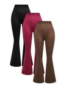 Activina Pantalones de chándal de cintura alta y pierna acampanada de unicolor para mujer - Multicolor - Ver 11