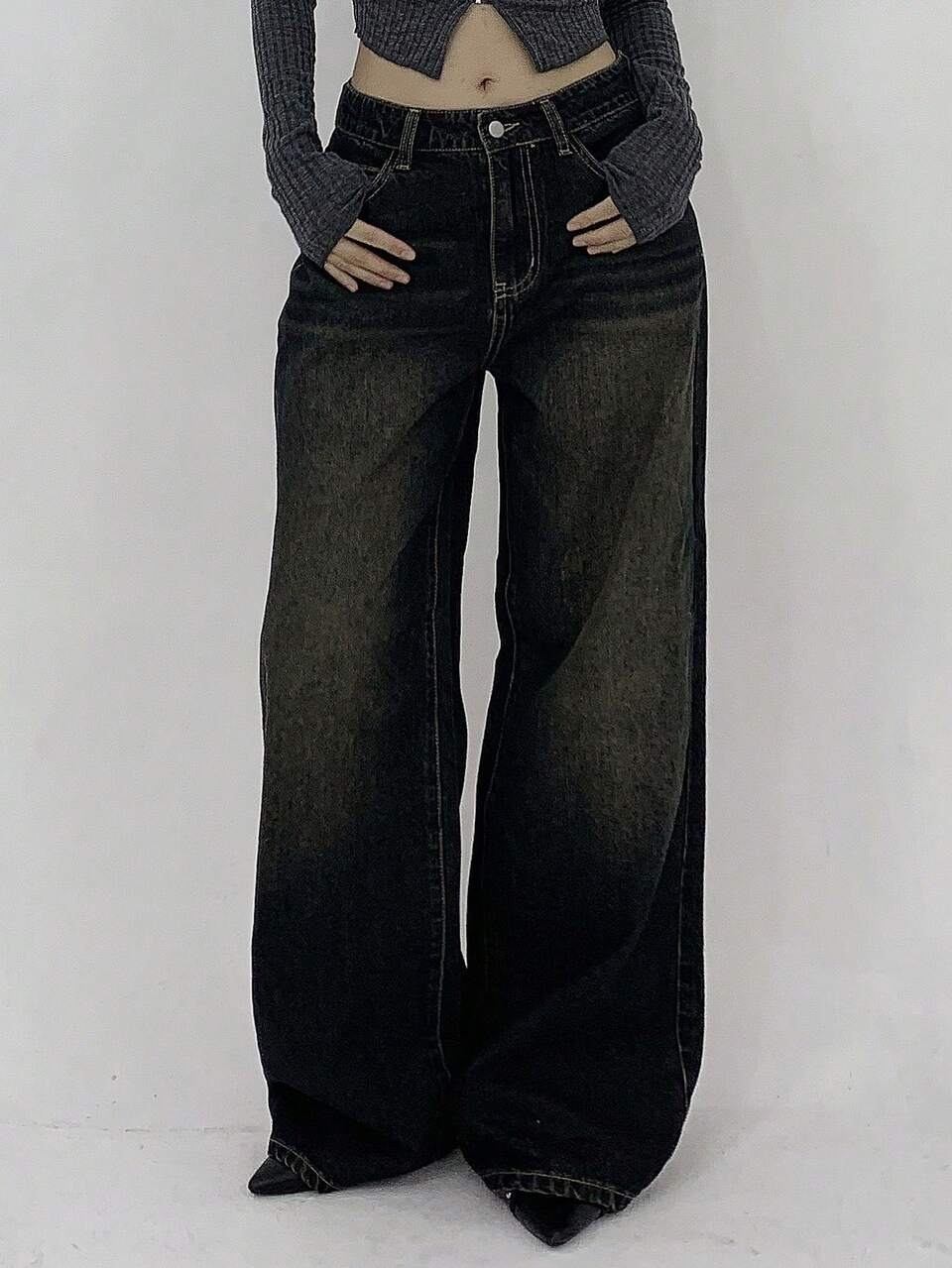Women's Distressed Casual Denim Jeans Petite