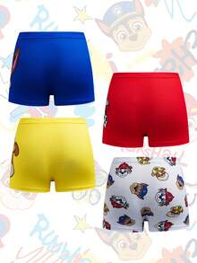 SHEIN | PAW Patrol 4 chiếc quần boxer cho bé trai, màu xám, xanh dương, đỏ, vàng với hình ảnh chú cún con dễ thương. - Nhiều màu - Xem 2