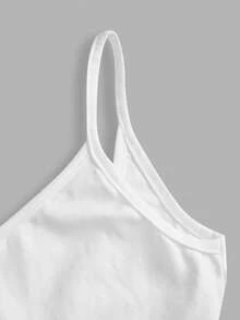 SHEIN BASICS Women's 95% Cotton Camisole, Versatile All-Match Undershirt Suitable For Spring & Summer,Summer Top - White - View 6