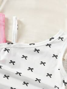 SHEIN Playful Pals 4件套女婴彩色多巴胺纯色吊带背心，夏季 - 彩色 - 查看 4