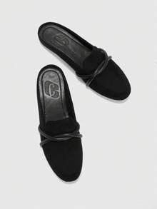 CUCCOO BIZCHIC 女士黑色圆头平底鞋，日常百搭通勤鞋，闭趾款 - 黑色 - 查看 5