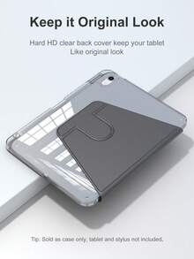 Acrylic Transparent Crystal Protective Case, Compatible With Sleep/Wake Function , Compatible With I And Tablet PCs, 360-Degree Rotating Protective Case, Compatible With (A16) 11 Inch 11th Generation 2025 - Black - View 4