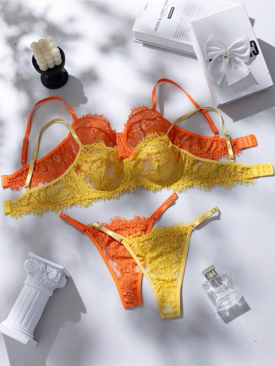Bộ đồ lót ren 4 món dành cho nữ - Nhiều màu - Xem 1