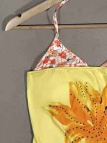 Franclia 这款女士橙色二合一印花吊带背心性感十足，充满Y2K风格，适合海岛、海滩、度假、音乐节和派对等场合。 - 彩色 - 查看 6