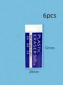 6pcs White Erasers For Drawing, Office, School, Clean And Soft, Easy To Wipe, School Supplies Back To School - White - View 9