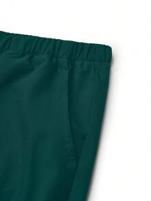 TaskEZ Scrubs Set: V-Neck Short Sleeve Top & Pants Scrub Uniform For Healthcare Workers - Dark Green - View 5
