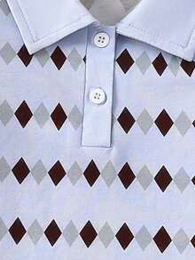 Baby Boy Soft Knit Polka Dot Collar Short Sleeve Pullover Top - Multicolor - View 6