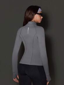 OutZeal Women Sun-Proof Jacket Solid Color Yoga Gym Casual UV Protection Cool Touch Slim-Fit Summer Sports Jacket - Grey - View 11