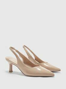 CUCCOO BIZCHIC 女士时尚黑色尖头细高跟鞋，配有踝带，适合通勤、约会、派对、办公室、工作等场合。 - 駝色 - 查看 9