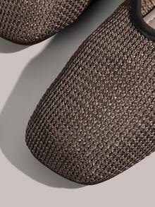 Styleloop 女士鞋履 假日风编织鞋 面条带女士平底鞋 假日风穿搭 波西米亚风穿搭 美式复古风 波西米亚风 西部风 音乐节穿搭 派对穿搭 平底女鞋 - 淺灰色 - 查看 4