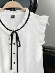 GlowEve CURVE Camisa de mujer de talla grande, tejida, casual, de resort de verano - Blanco - Ver 5