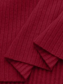 SHEIN Franclia 新款夏季休闲宽松百搭简约优雅柔软Polo衫，适合办公室、工作、通勤等场合，金属纽扣设计，修身剪裁，款式简洁大方，男女皆宜，极简女式开衫 - 紅色 - 查看 3
