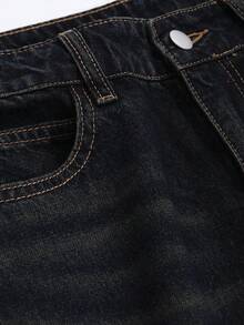 DAZY Women's Casual Distressed Wide Leg Denim Jeans - Blue - View 9