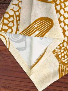 Breezaya Pantalones anchos de pierna ancha con diseño de cordón en la cintura, estampado de pez grande sobre base color albaricoque, para mujer, estilo casual de vacaciones, primavera/verano - Amarillo - Ver 3