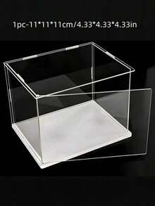 1pc Collectible Display Box, Assembled Transparent Acrylic Box, Alternative To Glass Boxes For Displaying Figures, Suitable For Home Storage And Organization Of Toys, With An Openable Door. - White - View 9