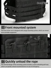 Rompi JPC Serbaguna Ukuran Kecil Pria, Rompi Taktis Ringan dengan Patch Bendera, Pembawa Perlengkapan yang Dapat Diperluas untuk Berburu, Menembak, dan Latihan, Rompi Tempur Airsoft Tahan Lama - MultiWarna - View 6